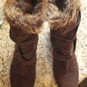 Naturalizer furry tall boots size 10